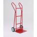 Flat toe plate sack trucks - With straight crossbars, on solid rubber tyred wheels 309038