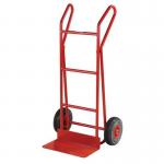 Flat toe plate sack trucks - With straight crossbars, on puncture proof wheels 309040