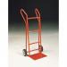 Flat toe plate sack trucks - With curved crossbars, on solid rubber tyred wheels 309045