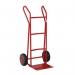 Flat toe plate sack trucks - With curved crossbars, on puncture proof wheels 309047