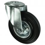 Castor, 100 mm Dia. Rubber Tyre hole Fixing - Swivel 309214