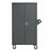 The image shows a group of robust, white storage cabinets on wheels with multiple shelves and a lockable door. The cabinets are sleek and modern, perfect for organizing and storing various items in any room. The wheels allow for easy mobility and the cabinets are both functional and stylish.