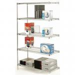 Slingsby chrome wire shelving system add-on bay - 5 shelf levels, height 1895mm 309642