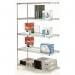 This photograph depicts a versatile storage solution - a Slingsby chrome wire shelving system add-on bay with 5 shelves, standing at a height of 1895mm. The sleek chrome finish adds a modern touch to any space, while the 5 shelf levels provide ample storage space for a variety of items.