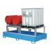 Steel IBC sump pallets - Painted - 2 IBC - Raised grid 310319