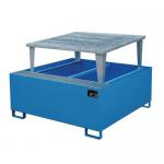 Steel IBC sump pallets - Painted - Single IBC - Raised grid 310321