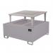 The image shows a sturdy steel IBC sump pallet with a raised grid, designed to hold a single IBC. The pallets are galvanised for durability and have the brand name Slingsby printed on them. The overall look is industrial and functional.