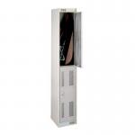 2 Door Perforated Locker - 1800 H X 300 W X 300 D mm -cam Lock - Door Colour Light Grey 311673