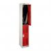 2 Door Perforated Locker - 1800 H X 300 W X 300 D mm -cam Lock - Door Colour Red 311674