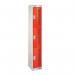 3 Door Perforated Locker - 1800 H X 300 W X 300 D mm -cam Lock - Door Colour Red 311680