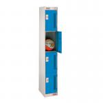 4 Door Perforated Locker - 1800 H X 300 W X 300 D mm -cam Lock - Door Colour Blue 311683