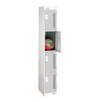 4 Door Perforated Locker - 1800 H X 300 W X 300 D mm -cam Lock - Door Colour Light Grey 311685