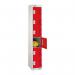 6 Door Perforated Locker - 1800 H X 300 W X 300 D mm -cam Lock - Door Colour Red 311692