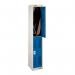 2 Door Perforated Locker - 1800 H X 300 W X 450 D mm -cam Lock - Door Colour Blue 311705