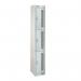 3 Door Perforated Locker - 1800 H X 300 W X 450 D mm -cam Lock - Door Colour Light Grey 311713