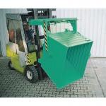 Stackable forklift tipping skips, colour green 311928