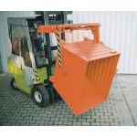 Stackable forklift tipping skips, colour orange 311929