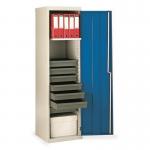 Single & double door utility cupboards Single door, one shelf, seven drawers - choice of four colours 312192