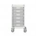 Premium white racks with transparent trays - Low level A4 mobile racks 313014