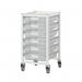 Premium white racks with transparent trays - Low level A4 mobile racks 313014