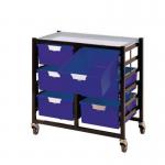 Premium mobile tray storage racks, Low level - A4 size trays with deep trays - Choice of one or two column 313015