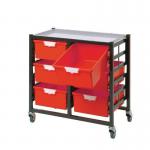 Premium mobile tray storage racks, Low level - A4 size trays with deep trays - Choice of one or two column 313017