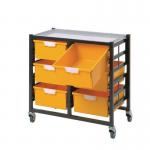 Premium mobile tray storage racks, Low level - A4 size trays with deep trays - Choice of one or two column 313018