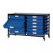 Premium mobile tray storage racks, Low level - A4 size trays with shallow trays - Choice of one or two column 313019