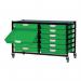 Premium mobile tray storage racks, Low level - A4 size trays with shallow trays - Choice of one or two column 313020