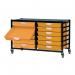 Premium mobile tray storage racks, Low level - A4 size trays with shallow trays - Choice of one or two column 313022