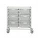 Premium white racks with transparent trays - Low level A4 mobile racks 313023