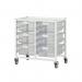 Premium white racks with transparent trays - Low level A4 mobile racks 313023