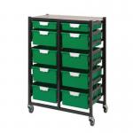 Premium mobile tray storage racks - A4 size trays 4 deep trays and one shallow per column in two or three column units 313027