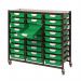 This photo shows a stack of premium mobile tray storage racks, specifically designed for A4 size trays. The racks feature 9 shallow trays per column and are available in 2 or 3 column units. Perfect for storing small items in an organized and easily accessible manner.