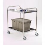 Stainless steel removable shelf trolleys, 2 shelves 313297