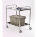 Stainless steel removable shelf trolleys, 2 shelves 313297