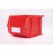The photo shows a Whittan and Storage Direct Picking and Packing Linbin in red, type 6 313385. The bin is rectangular in shape and has a smooth, polished finish. It is filled with various items, neatly organized and ready for shipment. The bright red color makes it stand out against the neutral background, making it easily recognizable for efficient storage and retrieval.