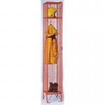 Locker - Coloured Wire Meshstandard 4 Comp. + Doors Red 313727