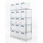 Really Useful Box® wire-shelf archive storage with containers - Complete with15 clear boxes 314513