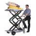 Galvanised mobile lifting tables - Manual footpump, 200kg capacity 315239