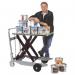 Galvanised mobile lifting tables - Manual footpump, 300kg capacity 315240