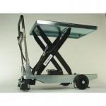 Galvanised mobile lifting tables - Battery powered pump, 500kg capacity 315241