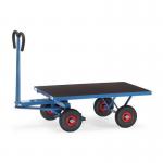 Fetra heavy duty turntable platform trucks with deadman brakes 1600 x 900mm pneumatic tyred 315581