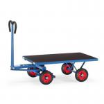 Fetra heavy duty turntable platform trucks with deadman brakes 2000 x 1000mm solid rubber tyred 315582