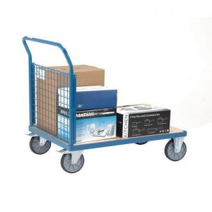 Fetra heavy duty platform trucks with mesh sides, 1200 x 800mm with
