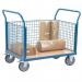 Fetra heavy duty platform trucks with mesh sides, 1000 x 700mm with two mesh ends and one side 315627