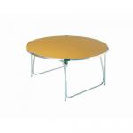 Aluminium framed round folding tables - saxon oak 316535