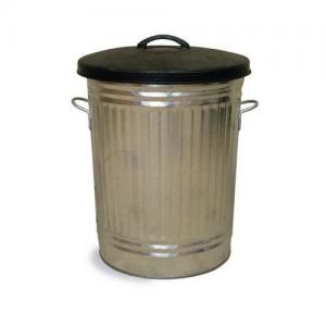 Galvanised steel dustbins with rubber lid 316625