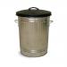 Bin Galvanised Tapered Stacka With Lid