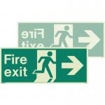 Photoluminescent Fire Exit Double Sided Signs for Large Buildings - Arrow Left Right 250 X 600 318151